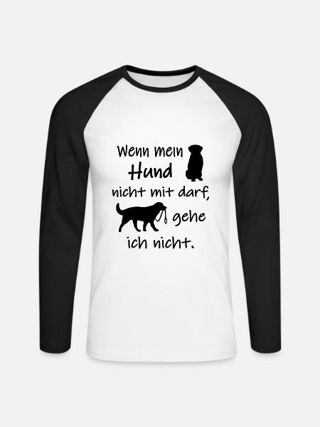 Lustiges Hunde Design - Unisex Baseballshirt langarm - Weiß/Schwarz
