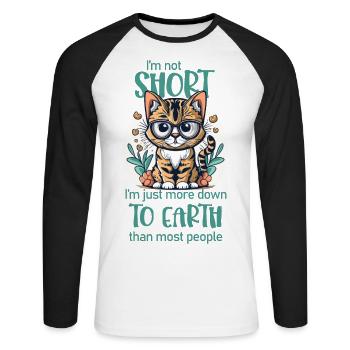 I'm not short.- For cat lovers - Unisex Long Sleeve Baseball T-Shirt - white/black - Front - Nik (191cm)