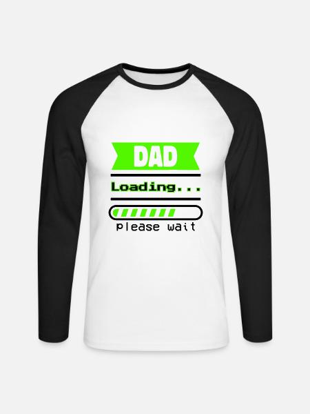 Gift Father's Day – Dad Charges... - Unisex Long Sleeve Baseball T-Shirt - white/black