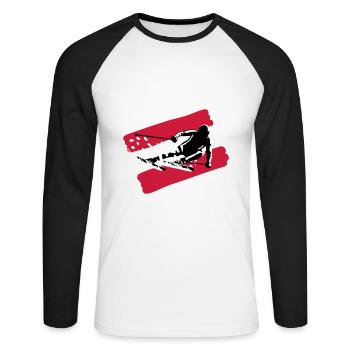 Ski Austria, skiing - Unisex Long Sleeve Baseball T-Shirt - white/black - Front - Nik (191cm)