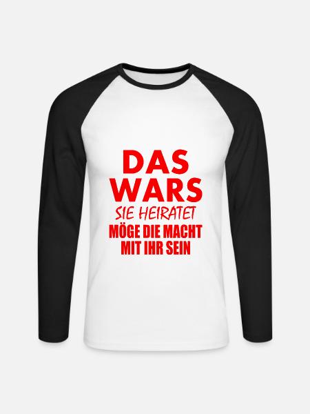Das wars sie heiratet - Unisex Baseballshirt langarm - Weiß/Schwarz