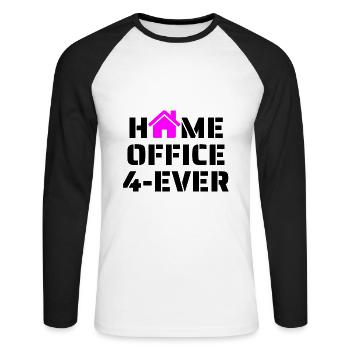 Home Office pink black - Unisex Long Sleeve Baseball T-Shirt - white/black - Front - Nik (191cm)