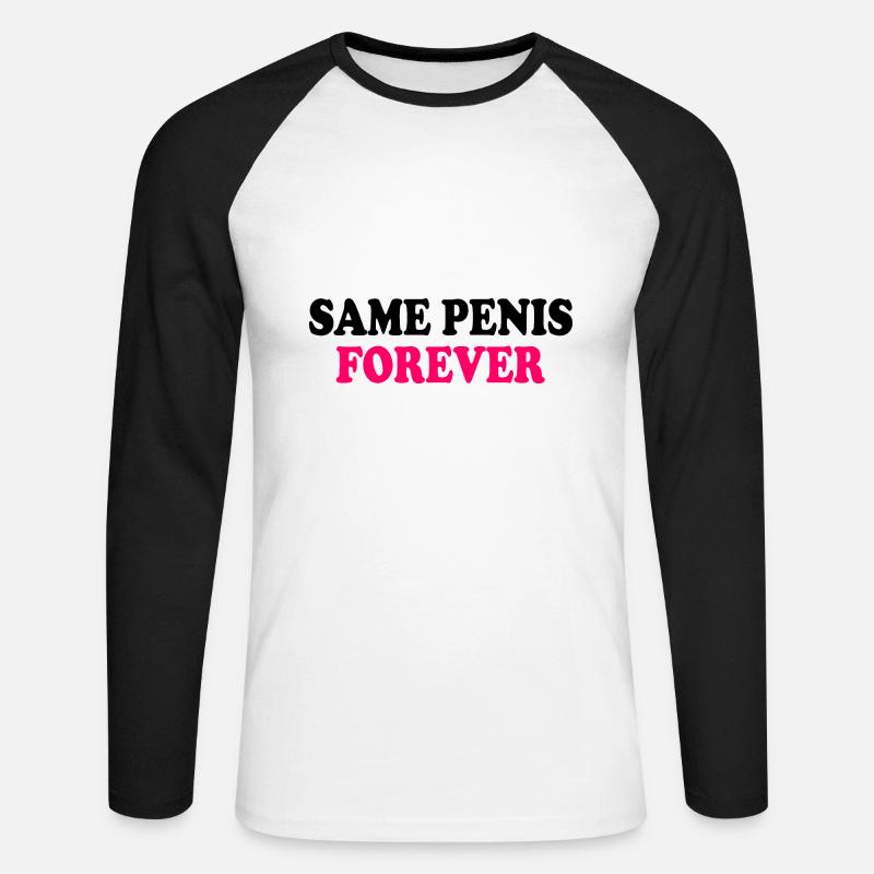 Same penis forever - Unisex Baseballshirt langarm - Weiß/Schwarz