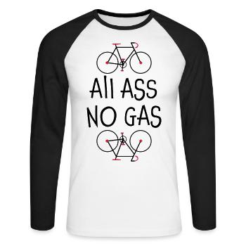 Tous Ass Non Gaz - chemise non seulement pour les cyclistes - T-shirt baseball manches longues Homme - blanc/noir - Devant - Nik (191cm)