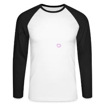 Équipe de volley-ball - T-shirt baseball manches longues Homme - blanc/noir - Devant - Nik (191cm)