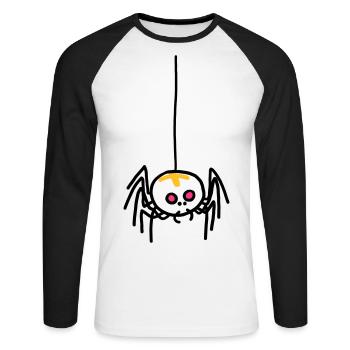 Kreuzspinne - Unisex Long Sleeve Baseball T-Shirt - white/black - Front - Nik (191cm)