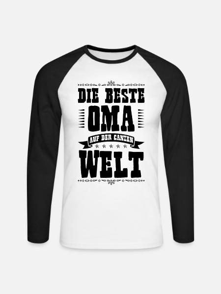 Beste Oma der Welt - Unisex Baseballshirt langarm - Weiß/Schwarz