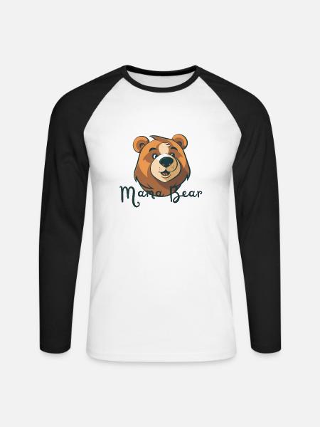 Mama Bear - Unisex Baseballshirt langarm - Weiß/Schwarz