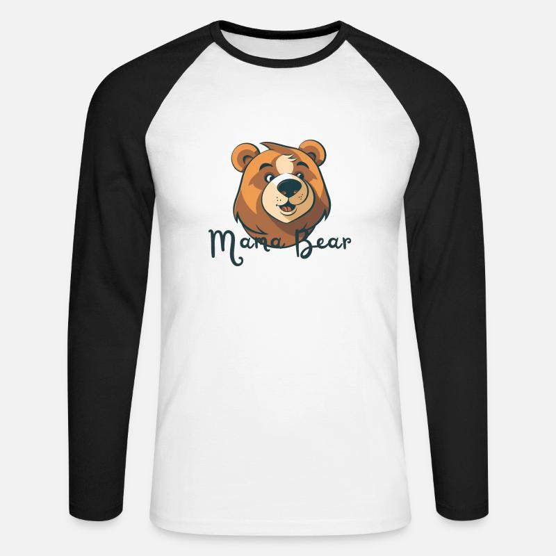 Mama Bear - Unisex Baseballshirt langarm - Weiß/Schwarz