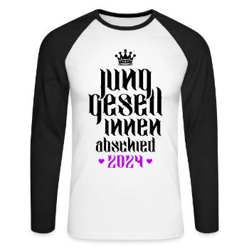 Jga 2024 Junggesellinnenabschied - Unisex Baseballshirt langarm - Weiß/Schwarz - Vorne - Nik (191cm)