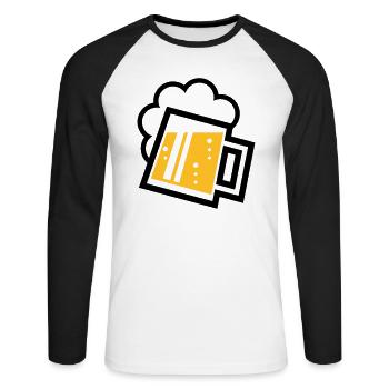 XBayrisches Original (2-farbig) - Unisex Baseballshirt langarm - Weiß/Schwarz - Vorne - Nik (191cm)