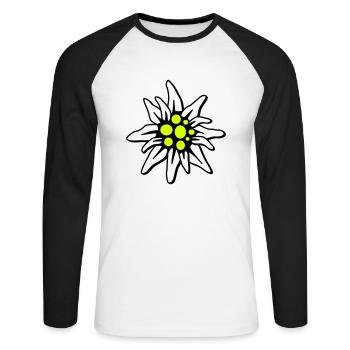 Edelweiss - Unisex Baseballshirt langarm - Weiß/Schwarz - Vorne - Nik (191cm)