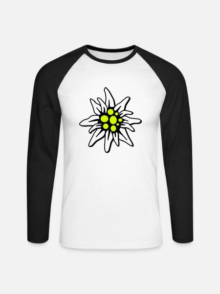 Edelweiss - Unisex Baseballshirt langarm - Weiß/Schwarz
