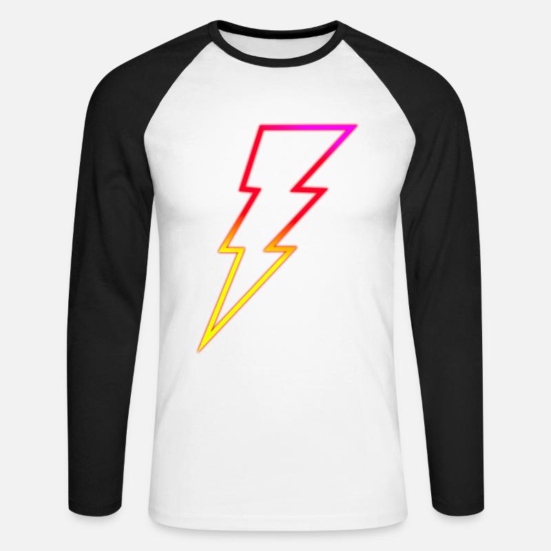 Lightning - Unisex Long Sleeve Baseball T-Shirt - white/black