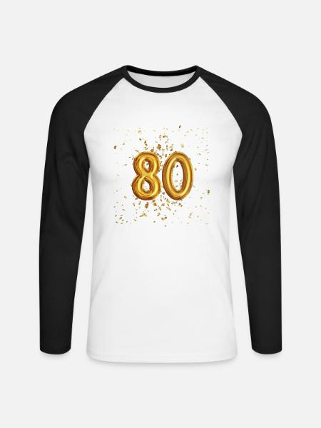 80 years of balloon design - Unisex Long Sleeve Baseball T-Shirt - white/black