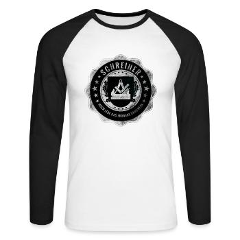 Menuisiers, menuisiers, artisanat, armes de guilde - T-shirt baseball manches longues Homme - blanc/noir - Devant - Nik (191cm)