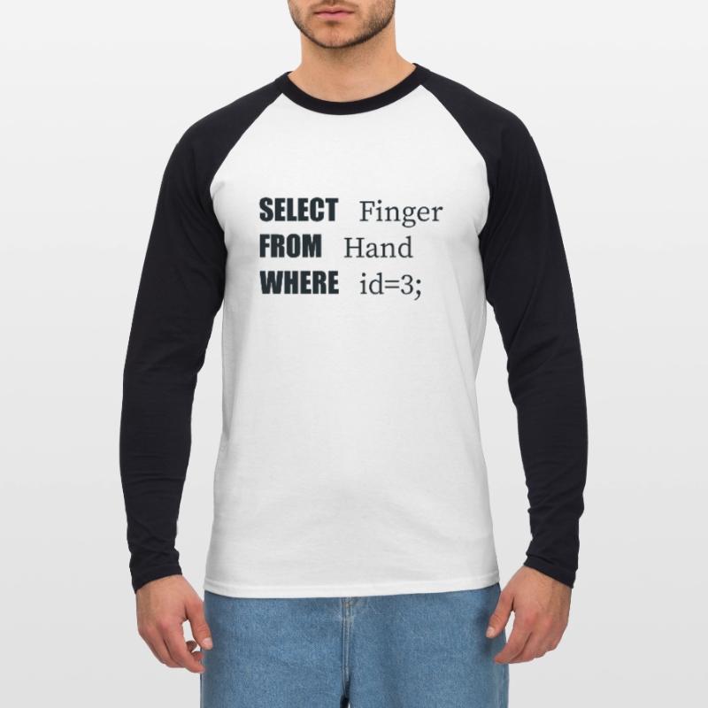 Hand Select Finger, Funny code. Coders Language Unisex Long Sleeve Baseball T-Shirt