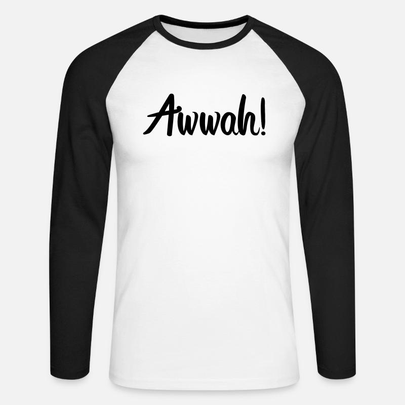 Awwah - Maglia da baseball a manica lunga da uomo - bianco/nero