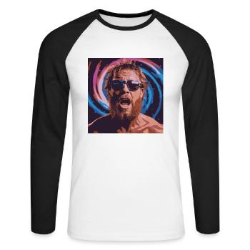 Trippin - Unisex Long Sleeve Baseball T-Shirt - white/black - Front - Nik (191cm)