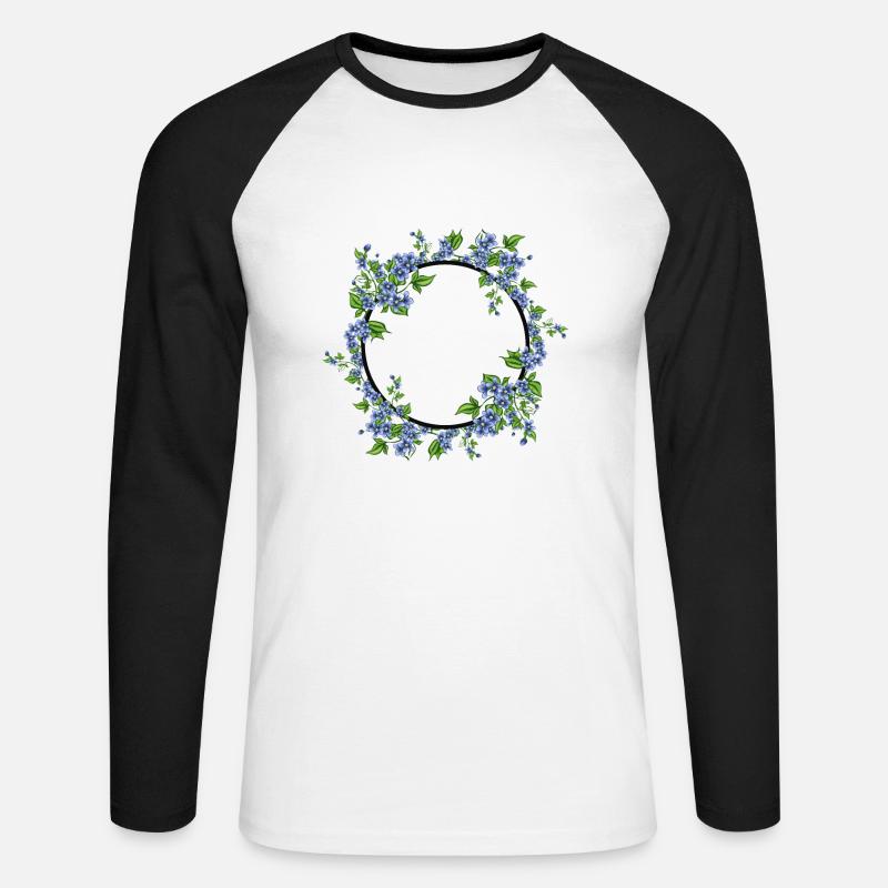 Blumenring - Unisex Baseballshirt langarm - Weiß/Schwarz
