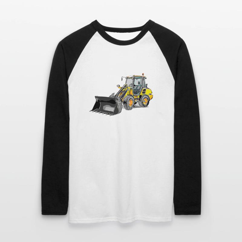 Wheel loader medium Colored Wheel loader Shovel loader Unisex Long Sleeve Baseball T-Shirt