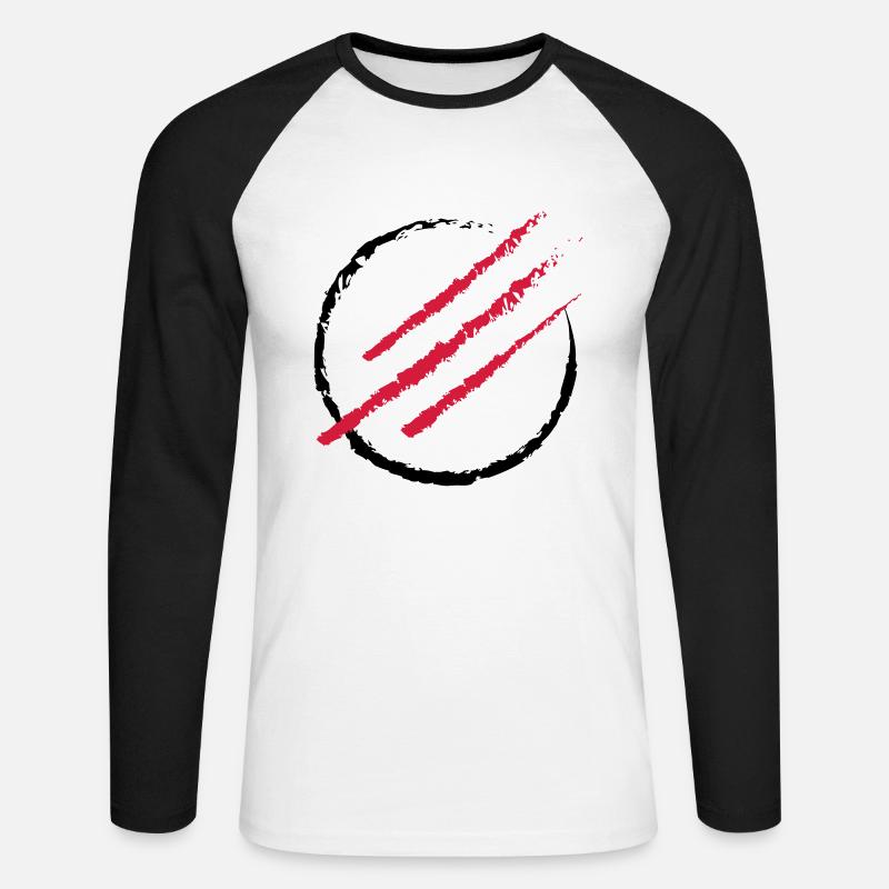 Scratch the Circle - Unisex Long Sleeve Baseball T-Shirt - white/black