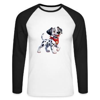 Dalmatian 2 - Unisex Long Sleeve Baseball T-Shirt - white/black - Front - Nik (191cm)
