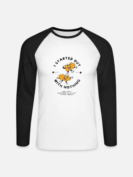 Nichts links oder rechts Karikatur - Unisex Baseballshirt langarm - Weiß/Schwarz