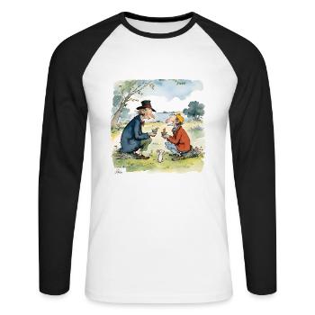 Elder friends together - Unisex Long Sleeve Baseball T-Shirt - white/black - Front - Nik (191cm)
