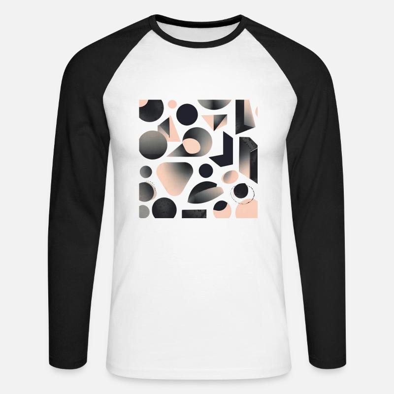 Dream Patterns 22 - Unisex Long Sleeve Baseball T-Shirt - white/black