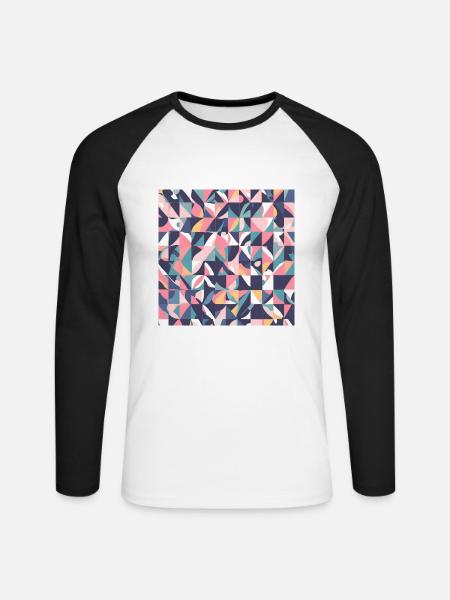 Traummuster 6 - Unisex Baseballshirt langarm - Weiß/Schwarz