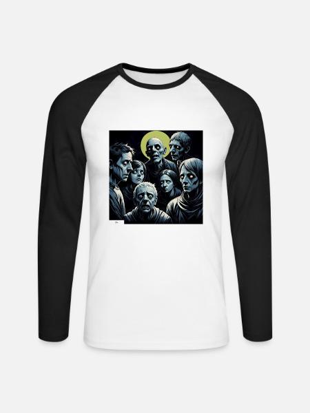 Düsterste Freunde - Unisex Baseballshirt langarm - Weiß/Schwarz