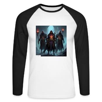 Vergessene Kriegerfreunde - Unisex Baseballshirt langarm - Weiß/Schwarz - Vorne - Nik (191cm)