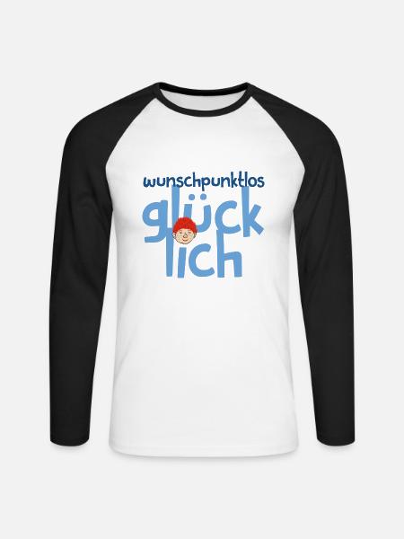 è felice senza un punto - Maglia da baseball a manica lunga da uomo - bianco/nero