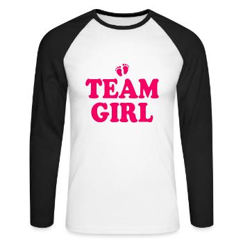 Team girl - T-shirt baseball manches longues Homme - blanc/noir - Devant - Nik (191cm)