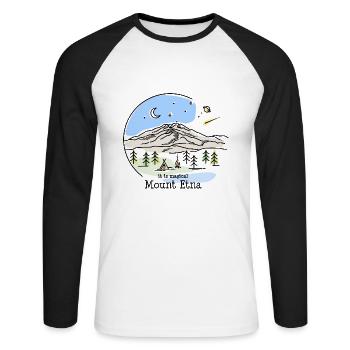 Etna, Etna, Mongibello, volcano, mountain, Sicily, Italy - Unisex Long Sleeve Baseball T-Shirt - white/black - Front - Nik (191cm)
