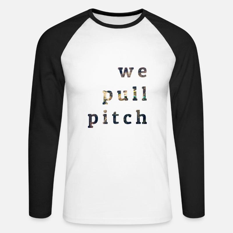 we pull pitch 1.0 - Unisex Baseballshirt langarm - Weiß/Schwarz