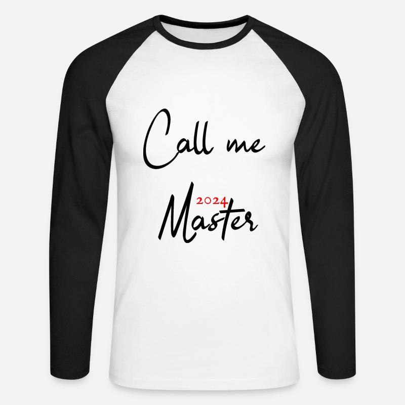 Master 2024 Masterabschluss Sponsion Absolvent - Unisex Baseballshirt langarm - Weiß/Schwarz