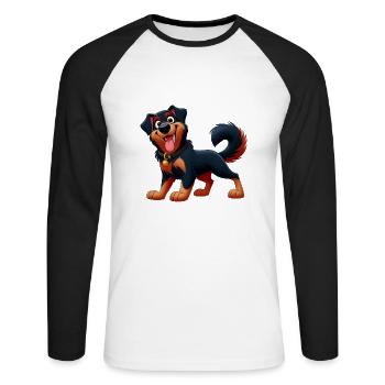 Beauceron 6 - Unisex Long Sleeve Baseball T-Shirt - white/black - Front - Nik (191cm)
