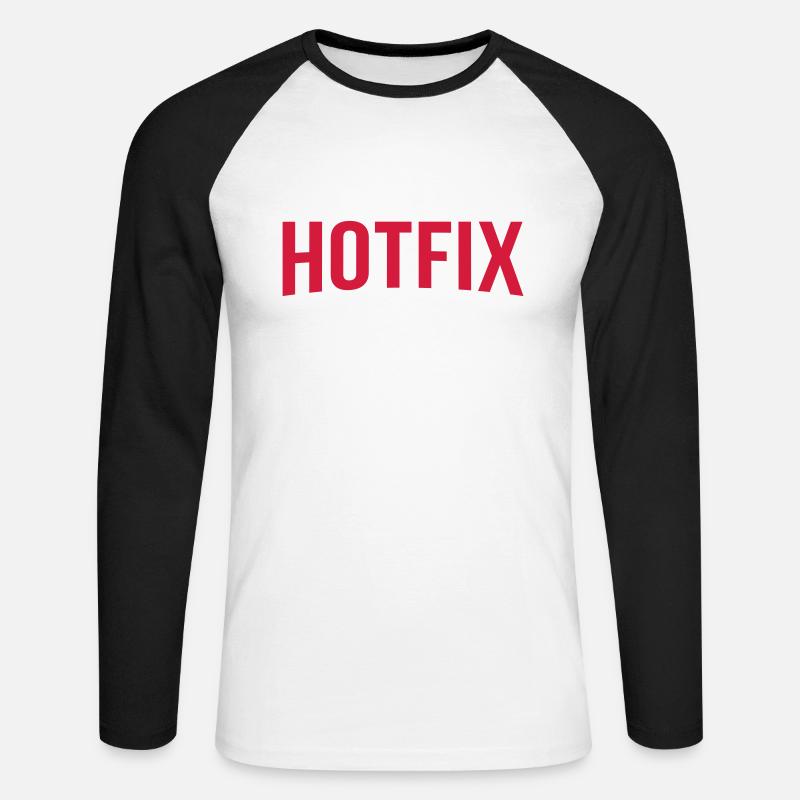 Hotfix - Unisex Baseballshirt langarm - Weiß/Schwarz