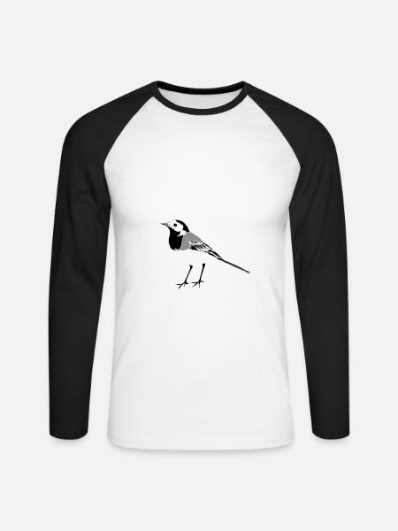 Wagtail - Unisex Long Sleeve Baseball T-Shirt - white/black