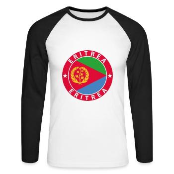 Eritrea - Unisex Baseballshirt langarm - Weiß/Schwarz - Vorne - Nik (191cm)