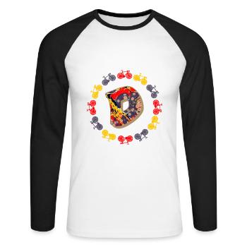 Bicyclette E 202 D - T-shirt baseball manches longues Homme - blanc/noir - Devant - Nik (191cm)
