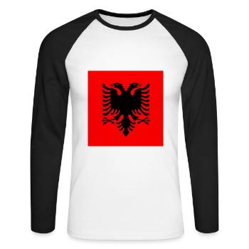 Albania - albania - Unisex Long Sleeve Baseball T-Shirt - white/black - Front - Nik (191cm)