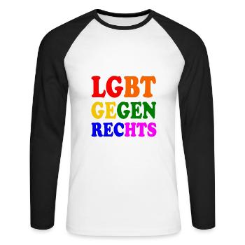 Lgbt against the right - Unisex Long Sleeve Baseball T-Shirt - white/black - Front - Nik (191cm)