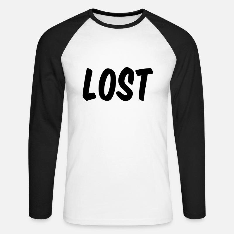 Lost - Unisex Baseballshirt langarm - Weiß/Schwarz