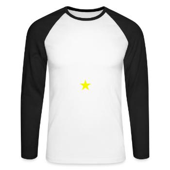 Krone Royal Symbol - Unisex Baseballshirt langarm - Weiß/Schwarz - Vorne - Nik (191cm)