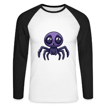 Tarantula Halloween Funny Zombie - Unisex Long Sleeve Baseball T-Shirt - white/black - Front - Nik (191cm)