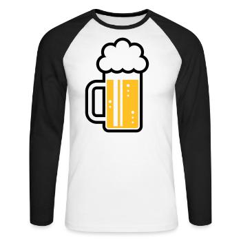 XFrohsinn (Left / Gold Black) - Unisex Long Sleeve Baseball T-Shirt - white/black - Front - Nik (191cm)