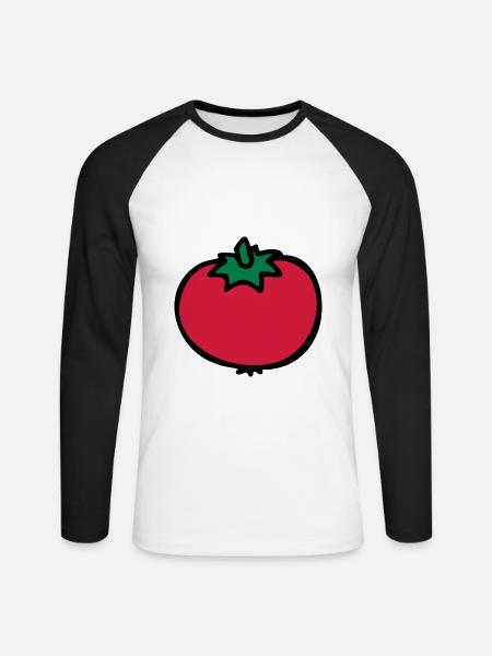 Tomate Tomato tomate pomodoro - T-shirt baseball manches longues Homme - blanc/noir